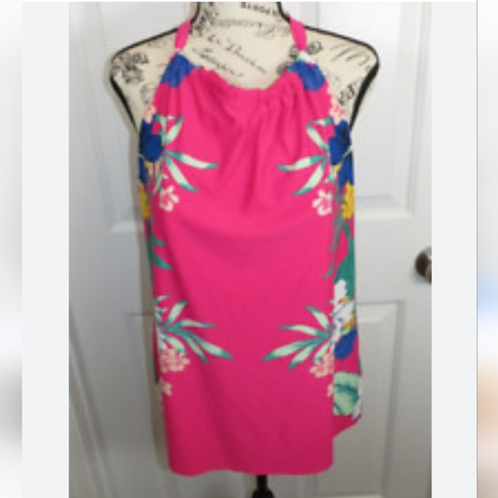 NWT Cacique Tropical Floral Tankini Swim Top Size 16